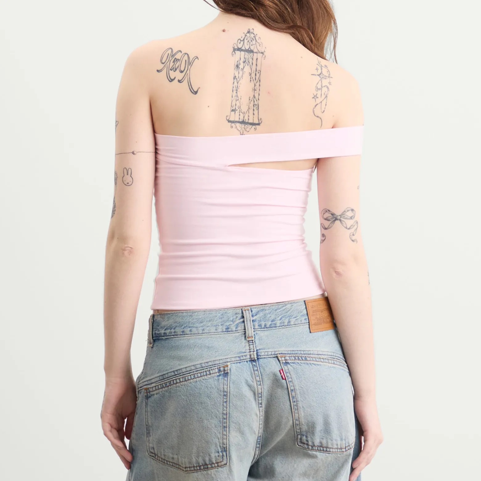 SKIMS Cotton Jersey One Shoulder Top