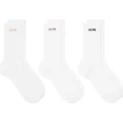 SKIMS Logo Ribbed Crew Sock 3 Pack