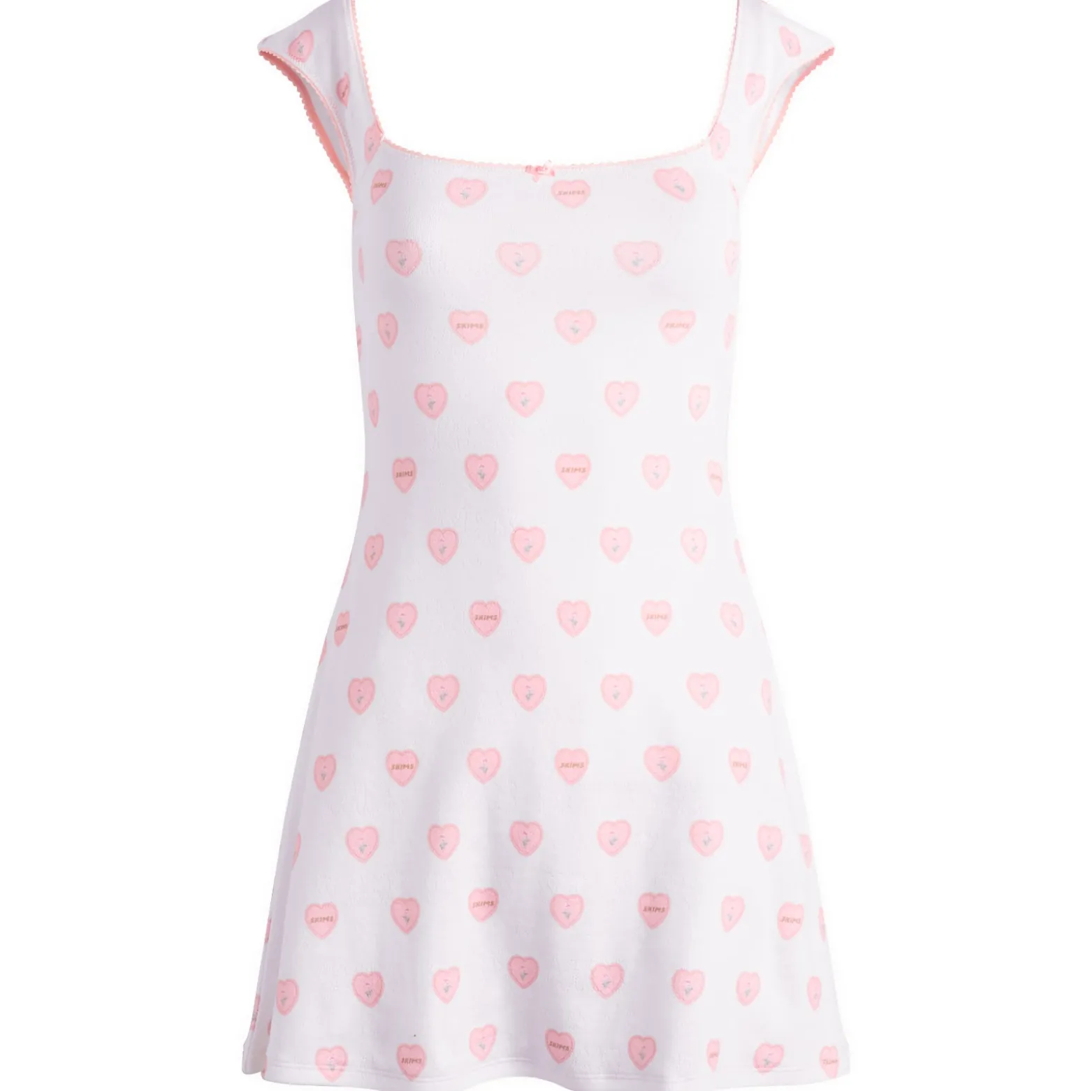 SKIMS Pointelle Cap Sleeve Mini Dress