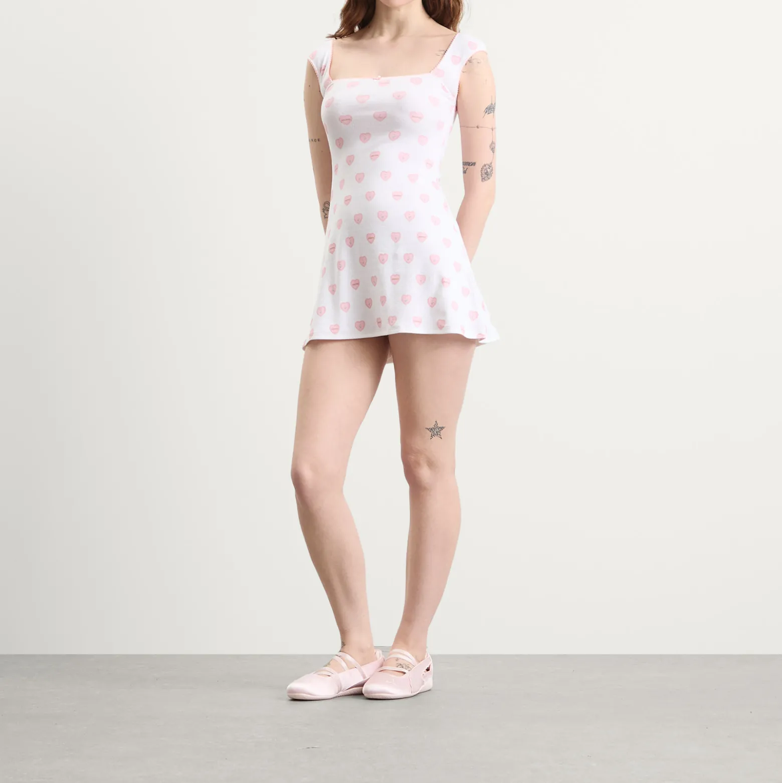 SKIMS Pointelle Cap Sleeve Mini Dress