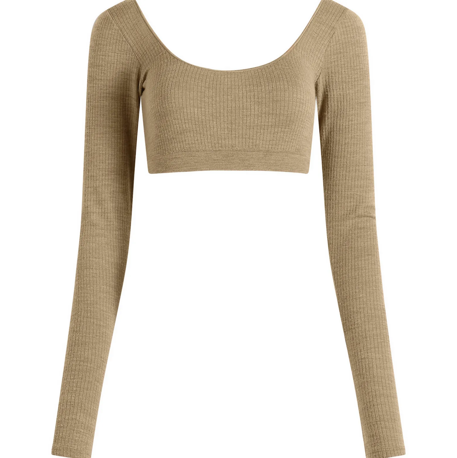SKIMS Seamless Sheer Wool Long Sleeve Crop Top