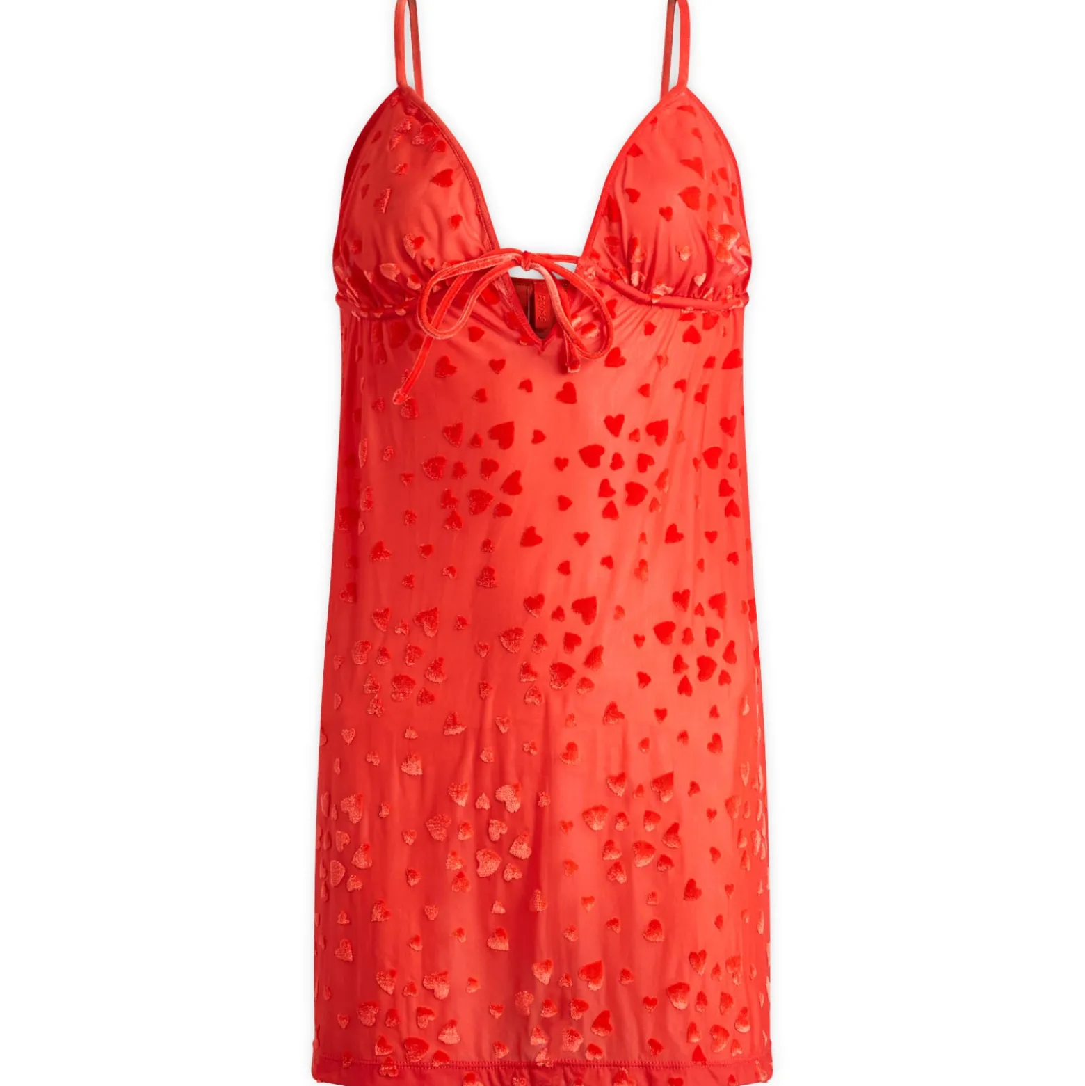 SKIMS Sheer Velvet Burnout Straight Neck Mini Dress