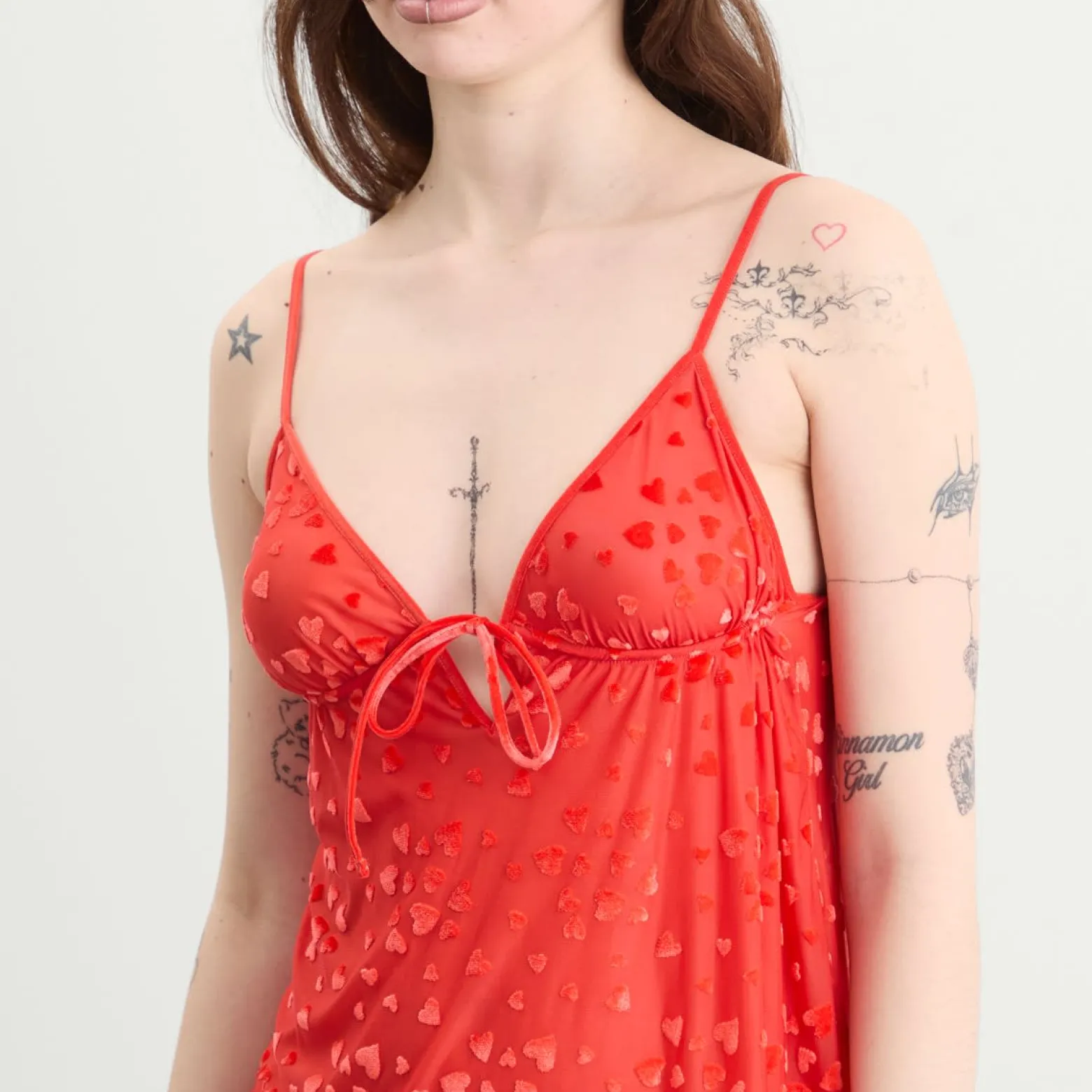 SKIMS Sheer Velvet Burnout Straight Neck Mini Dress