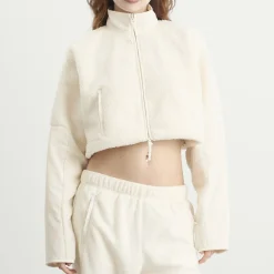SKIMS Teddy Funnel Neck Cropped Jacket