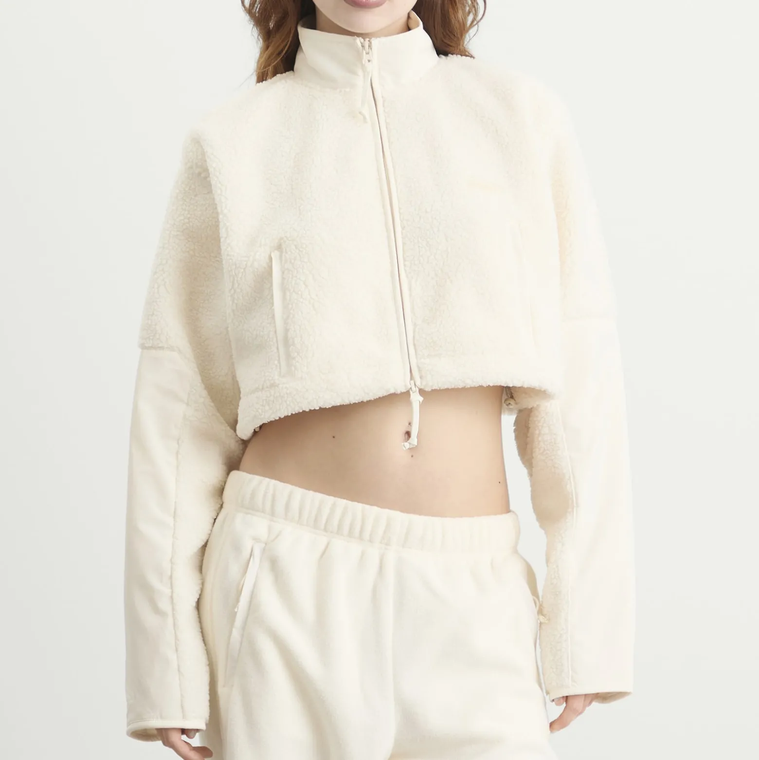 SKIMS Teddy Funnel Neck Cropped Jacket