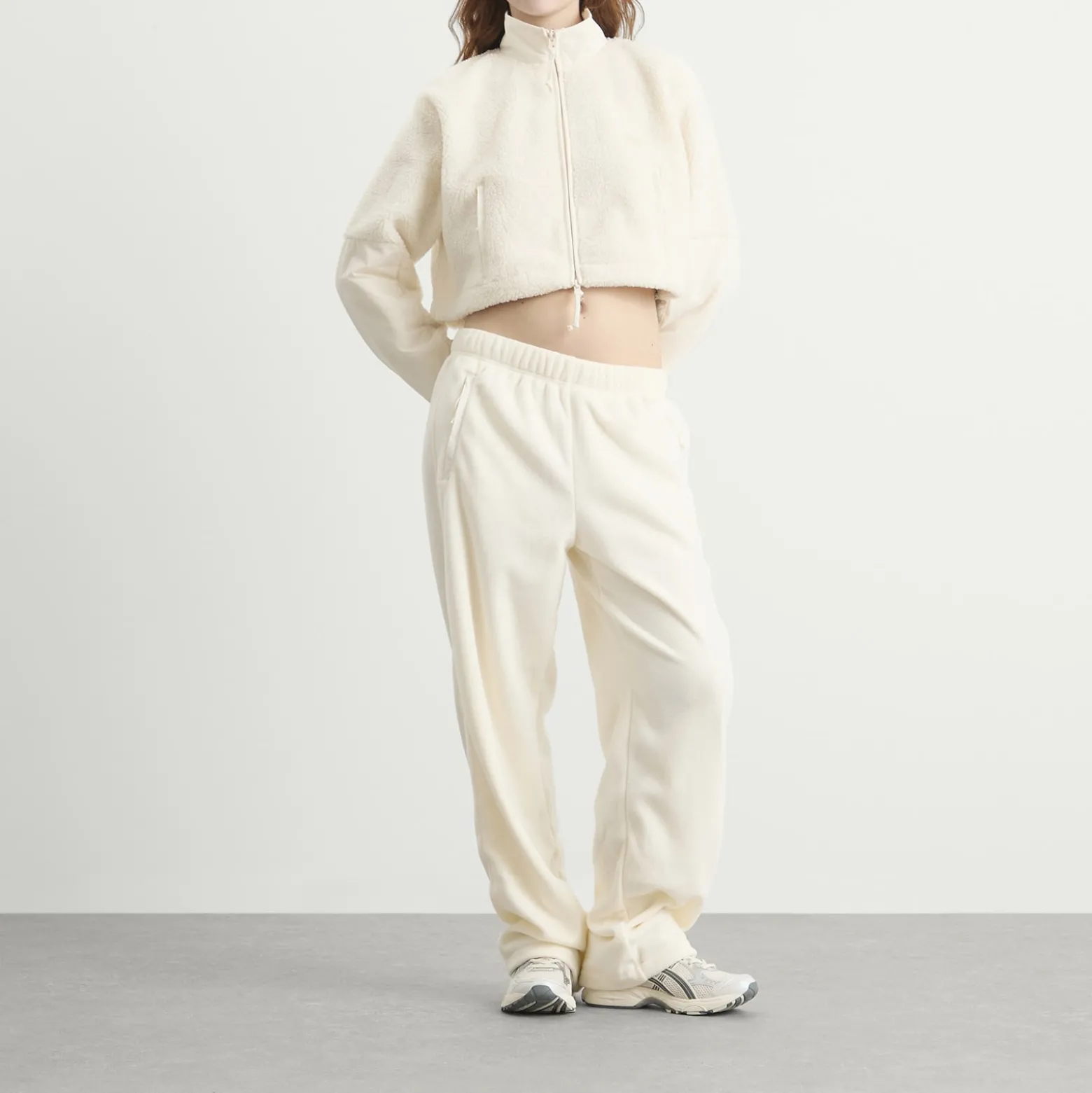 SKIMS Teddy Funnel Neck Cropped Jacket