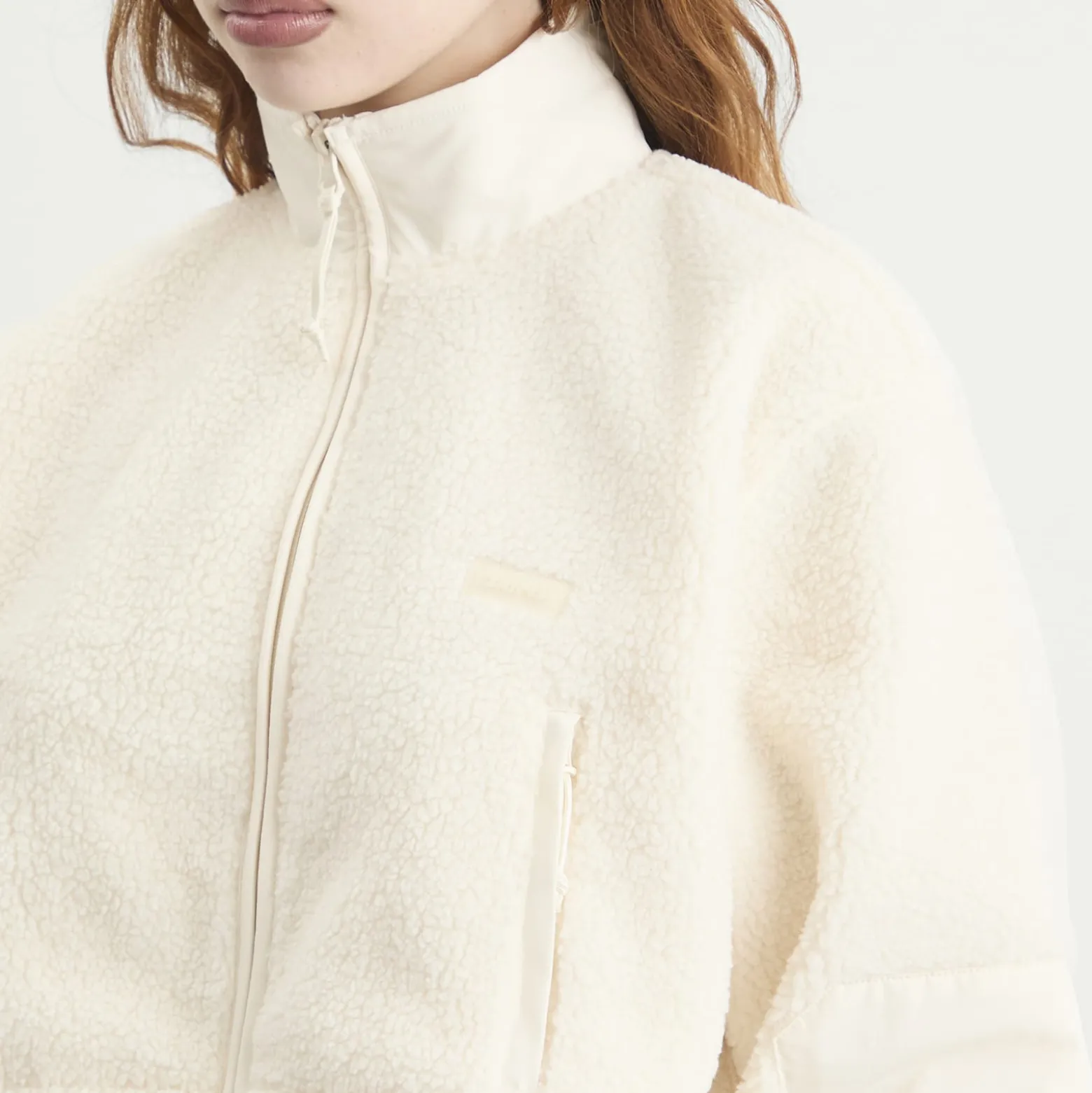 SKIMS Teddy Funnel Neck Cropped Jacket