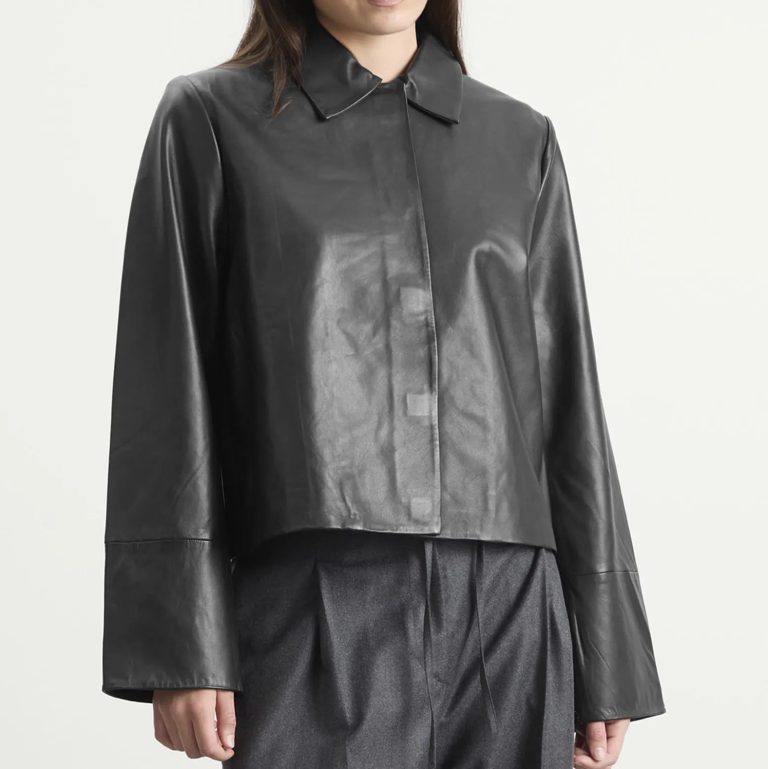 St. Agni Leather Minimal Jacket