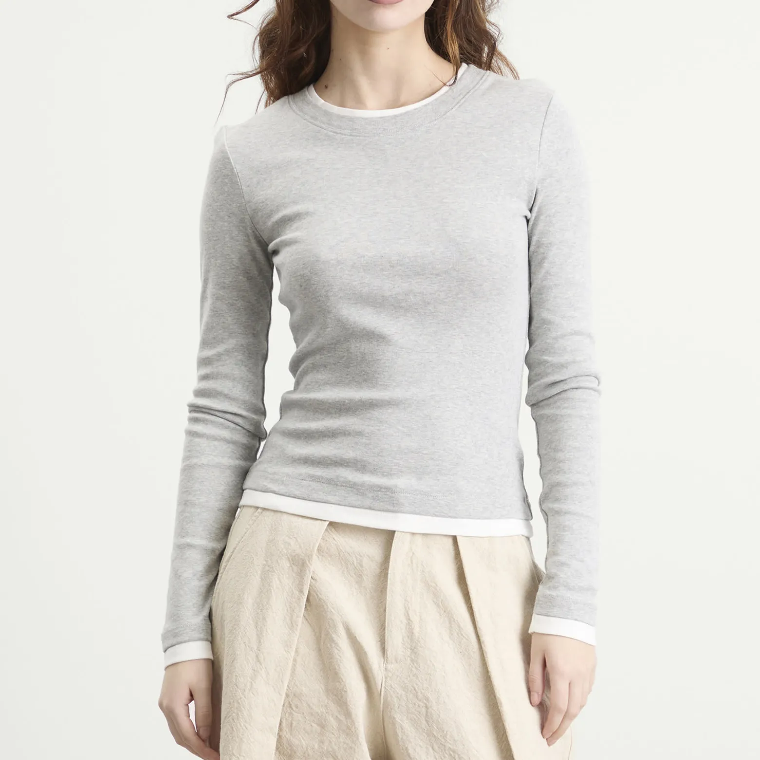 St. Agni Organic Cotton Layered Long Sleeve Top