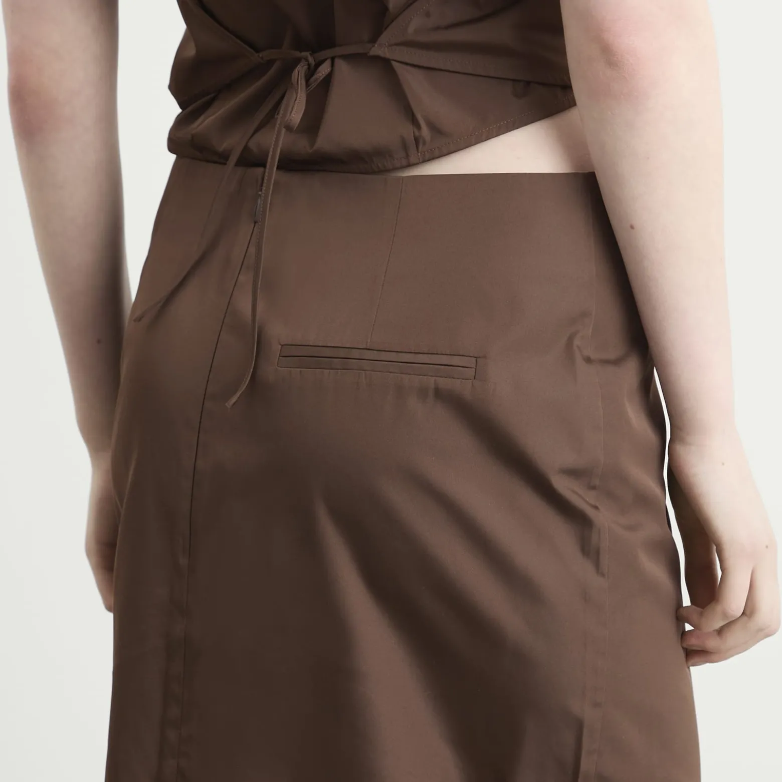 ST. Agni Paper Taffeta Column Skirt