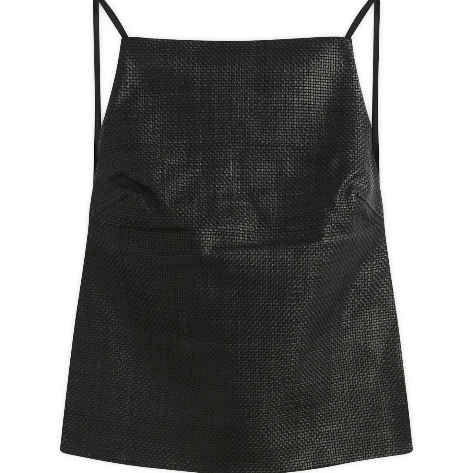 St. Agni Woven Leather Square Neck Top