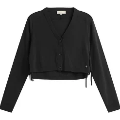 STEL side tie V neck jumper