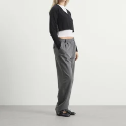 STEL side tie V neck jumper