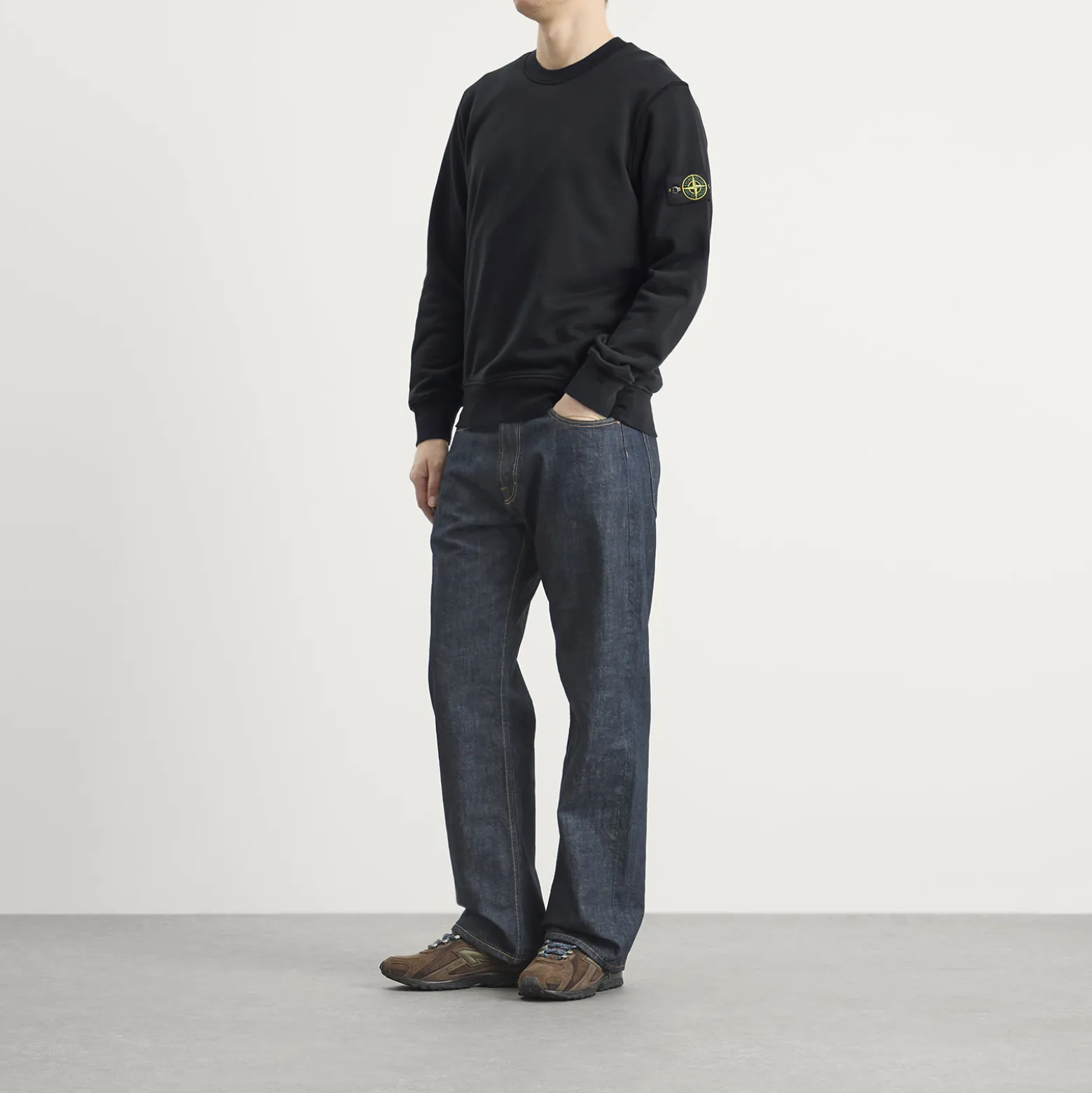 Stone Island Garment Dyed Crew Neck Sweatshirt