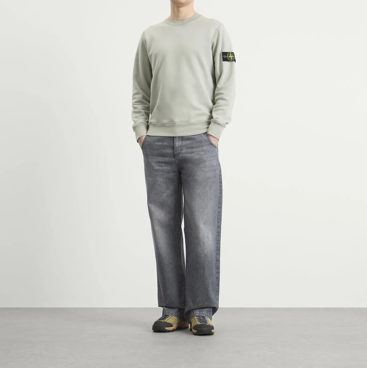 Stone Island Garment Dyed Crew Neck Sweatshirt