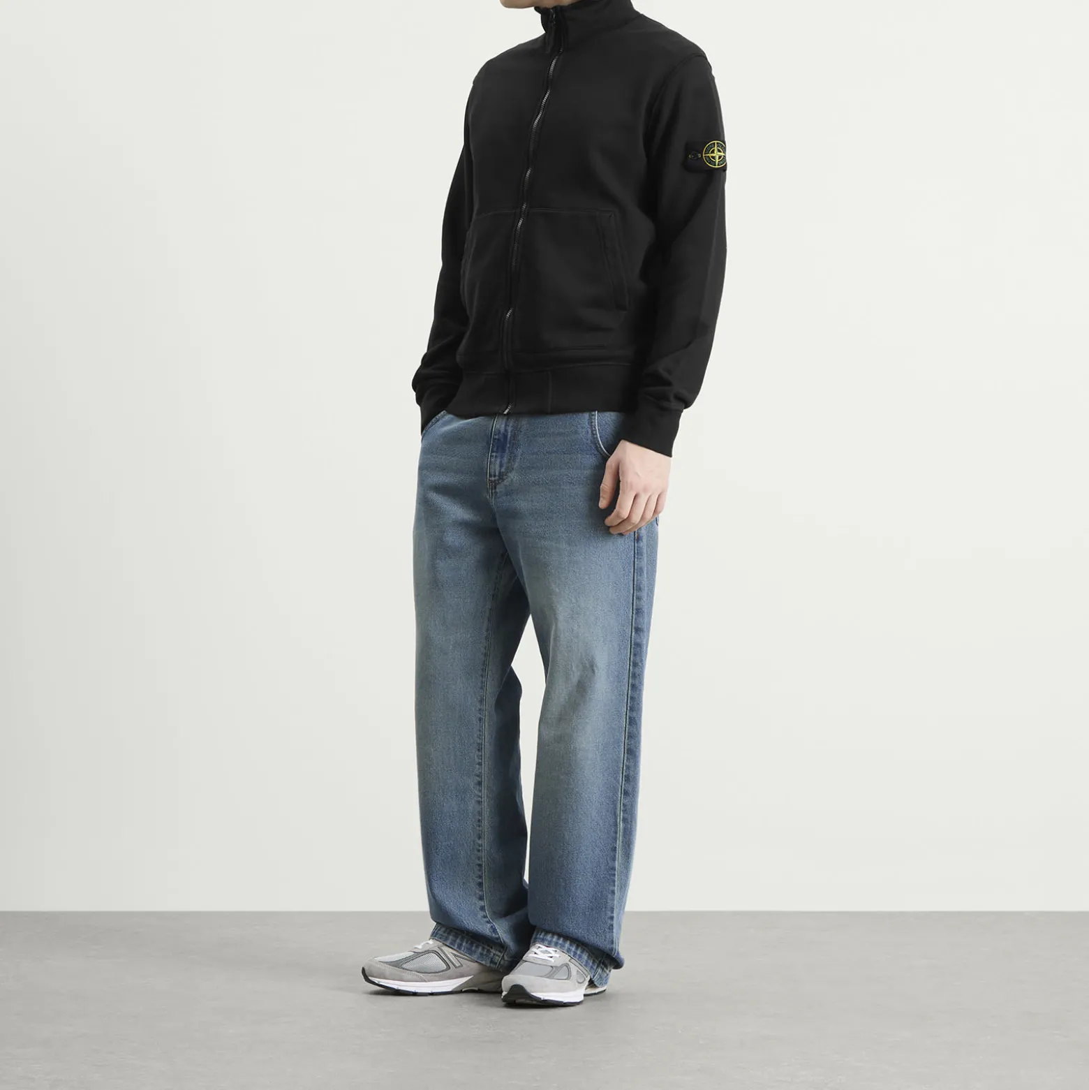 Stone Island Garment Dyed Full Zip Sweatshirt