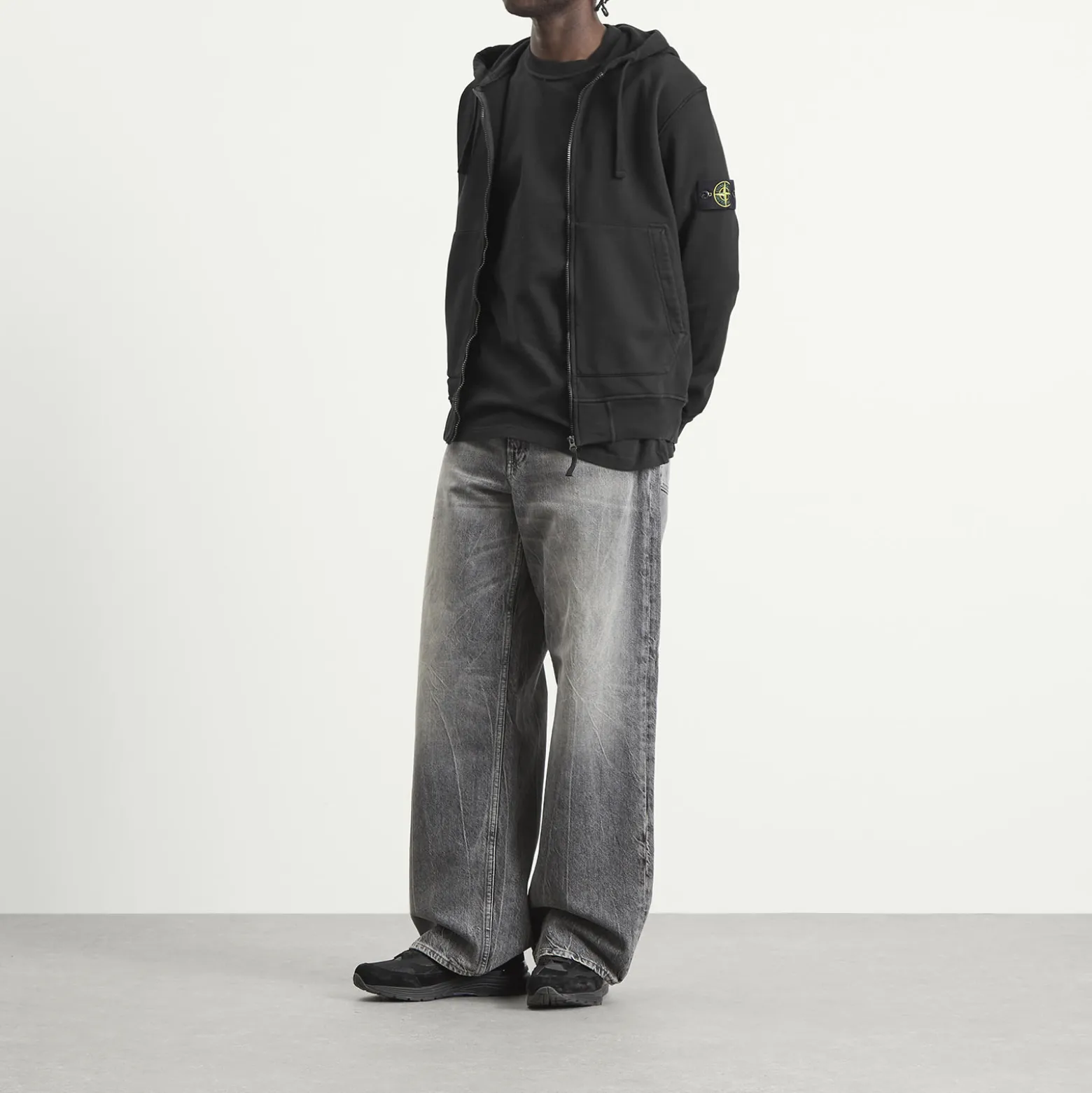 Stone Island Garment Dyed Zip Hoodie