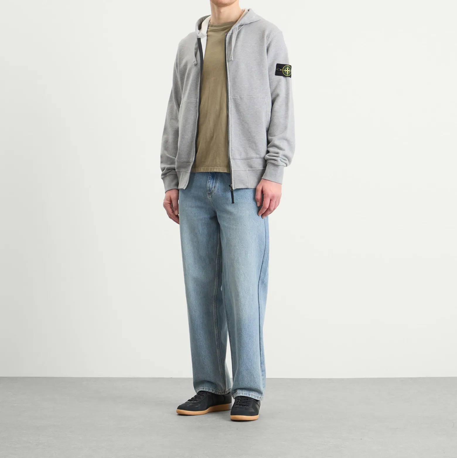 Stone Island Garment Dyed Zip Hoodie