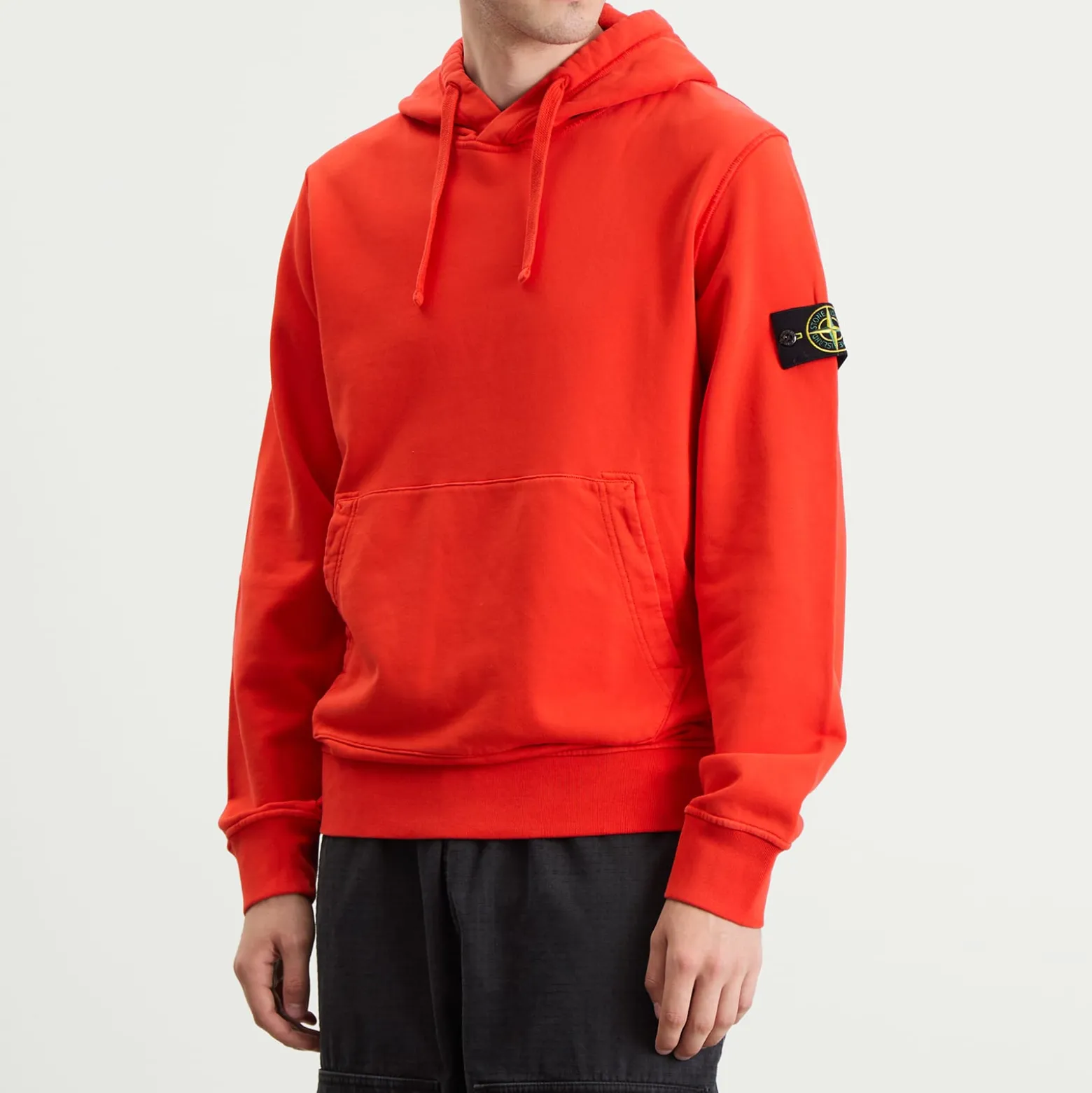 Stone Island Organic Cotton Fleece Popover Hoodie