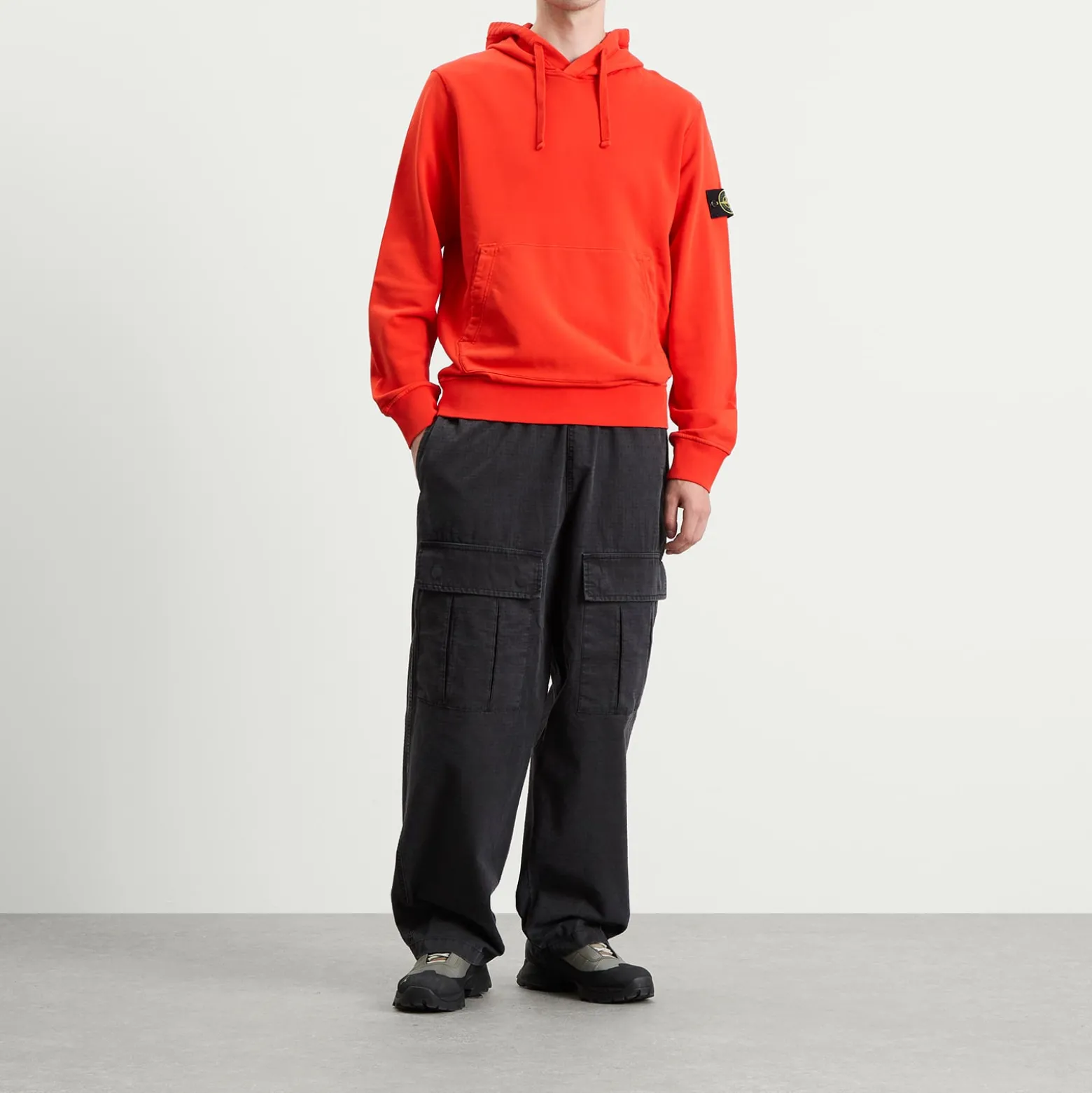 Stone Island Organic Cotton Fleece Popover Hoodie