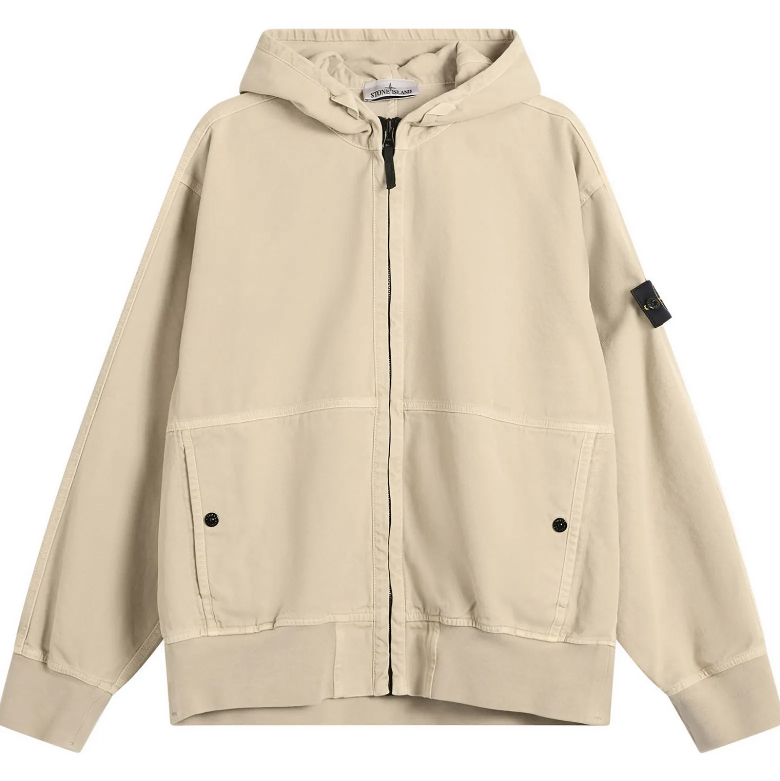 Stone Island Panama Cotton Old Effect Hooded Jacket