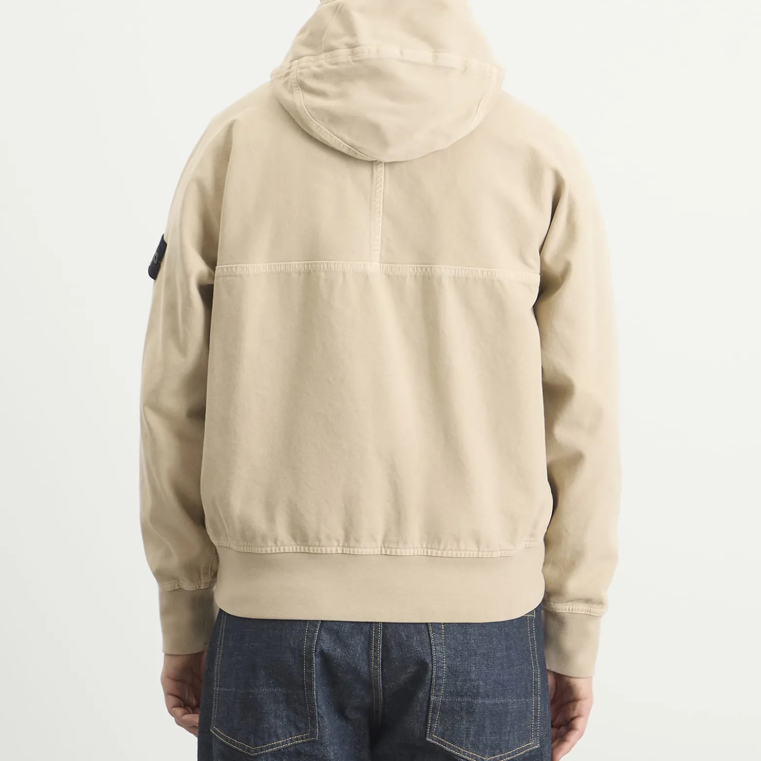 Stone Island Panama Cotton Old Effect Hooded Jacket