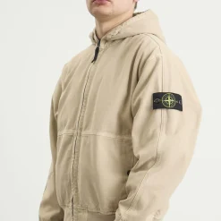 Stone Island Panama Cotton Old Effect Hooded Jacket