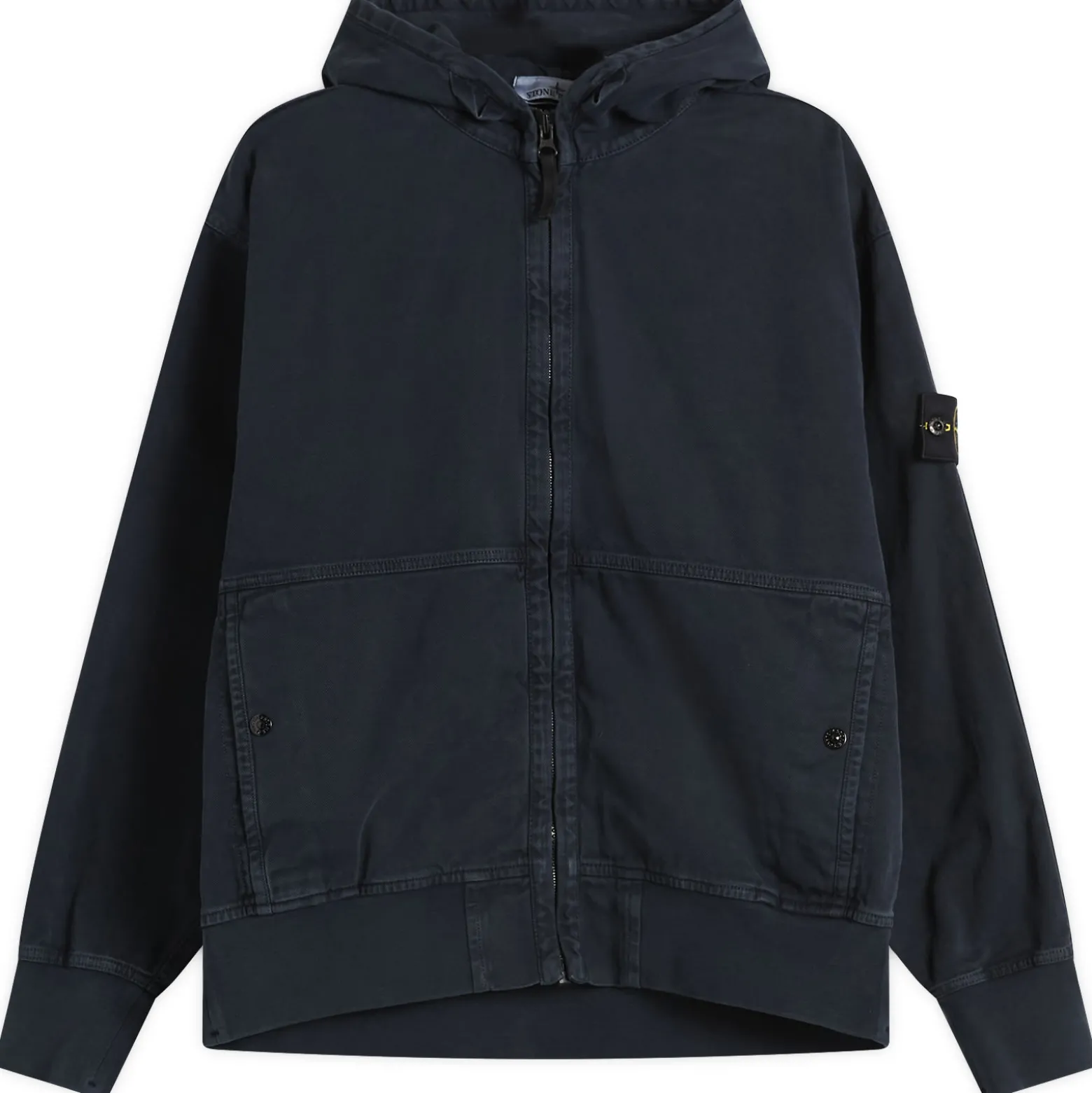 Stone Island Panama Cotton Old Effect Hooded Jacket