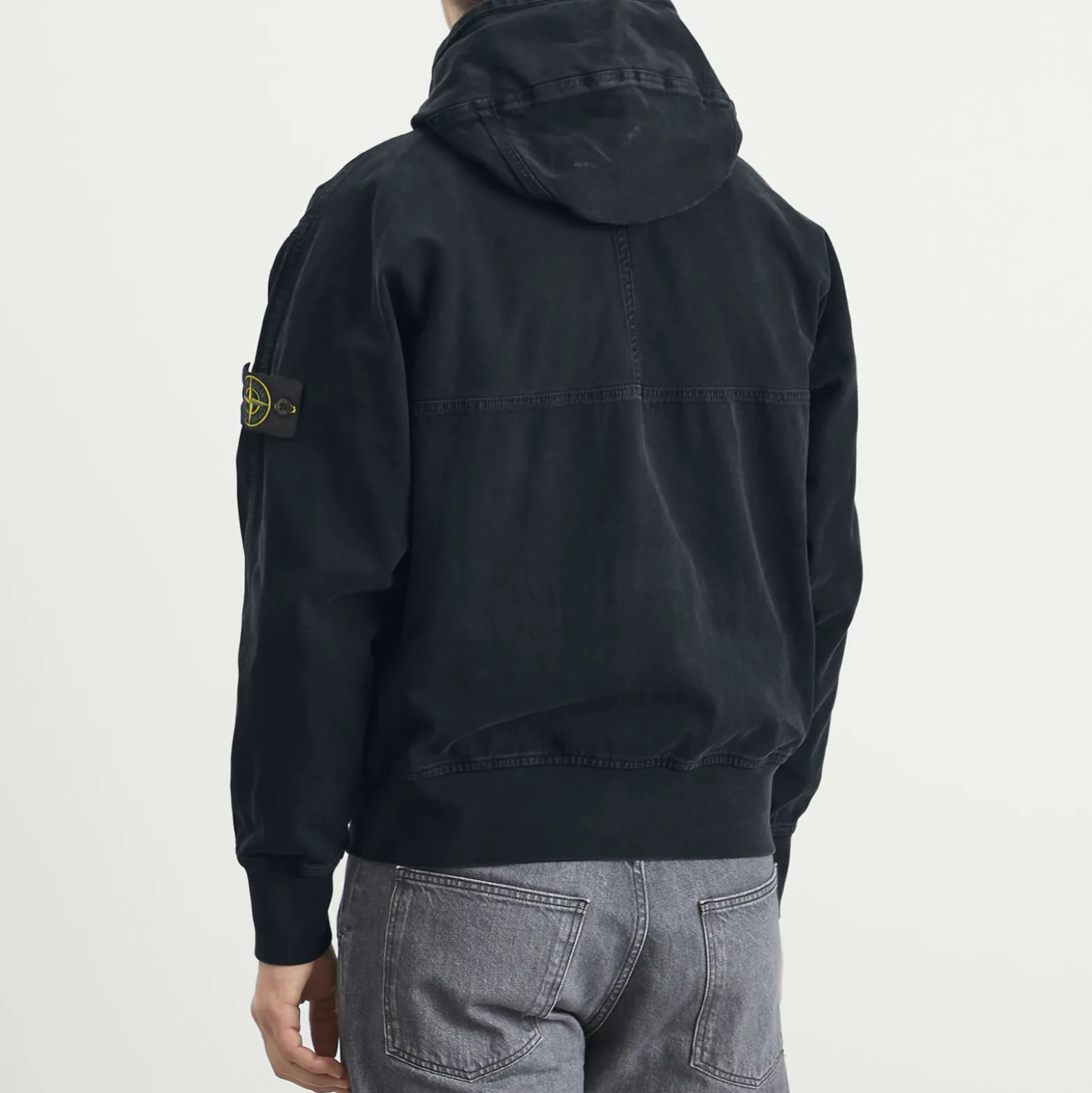 Stone Island Panama Cotton Old Effect Hooded Jacket