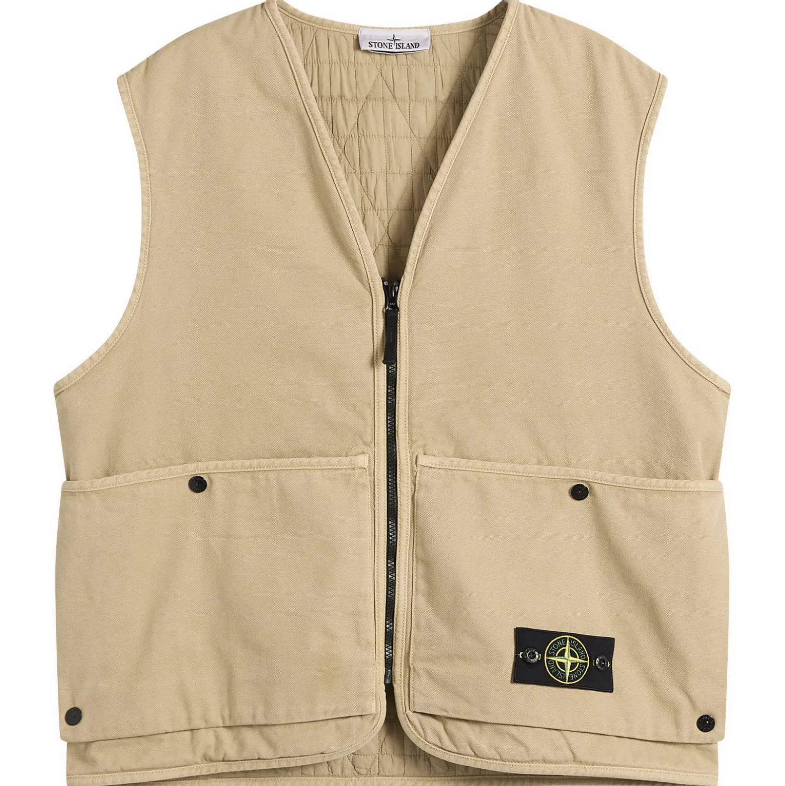 Stone Island Panama Cotton Old Effect PrimaLoft Vest
