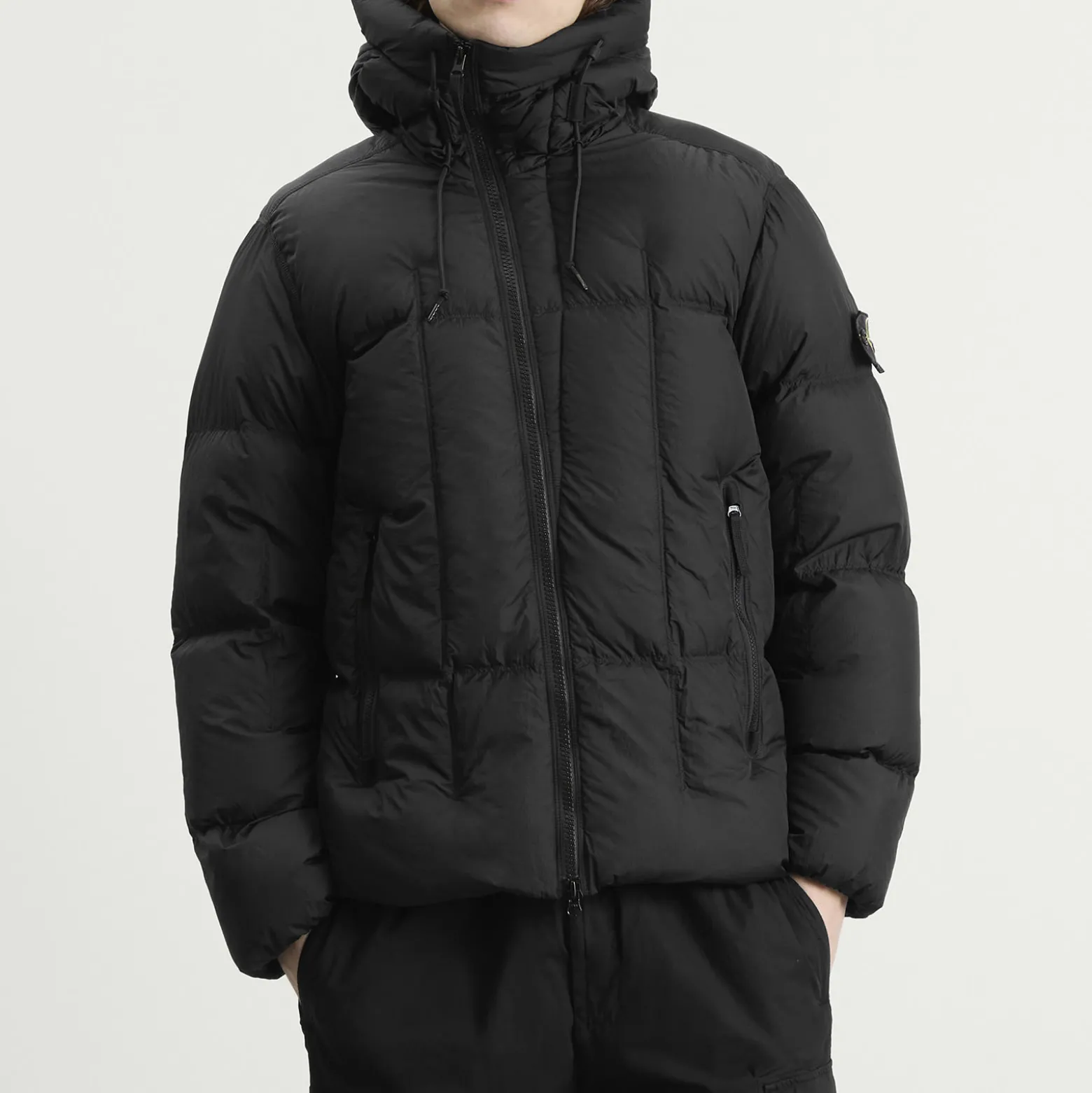 Stone Island Seam Faded Light Nylon Tela Down Jacket