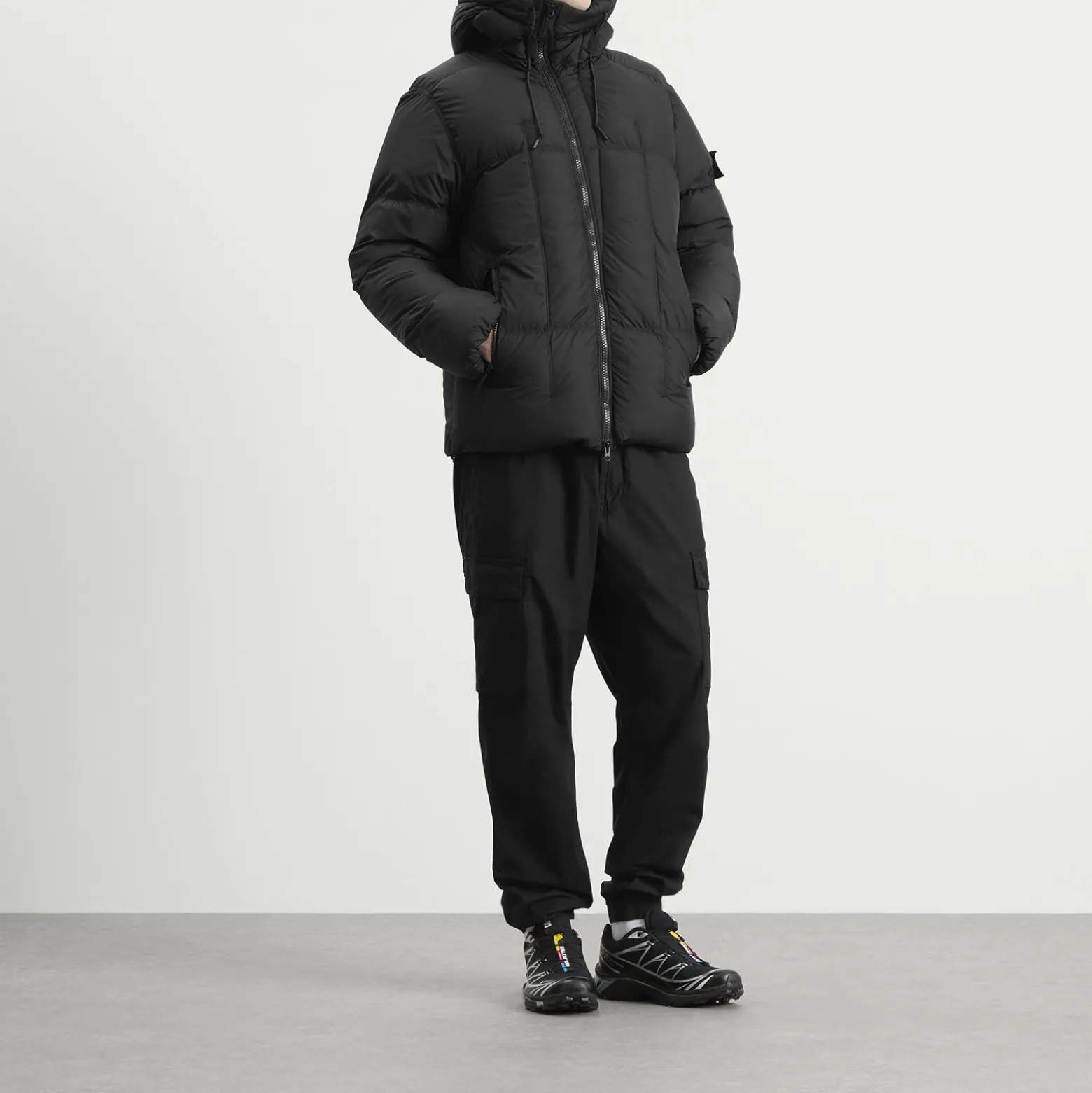 Stone Island Seam Faded Light Nylon Tela Down Jacket