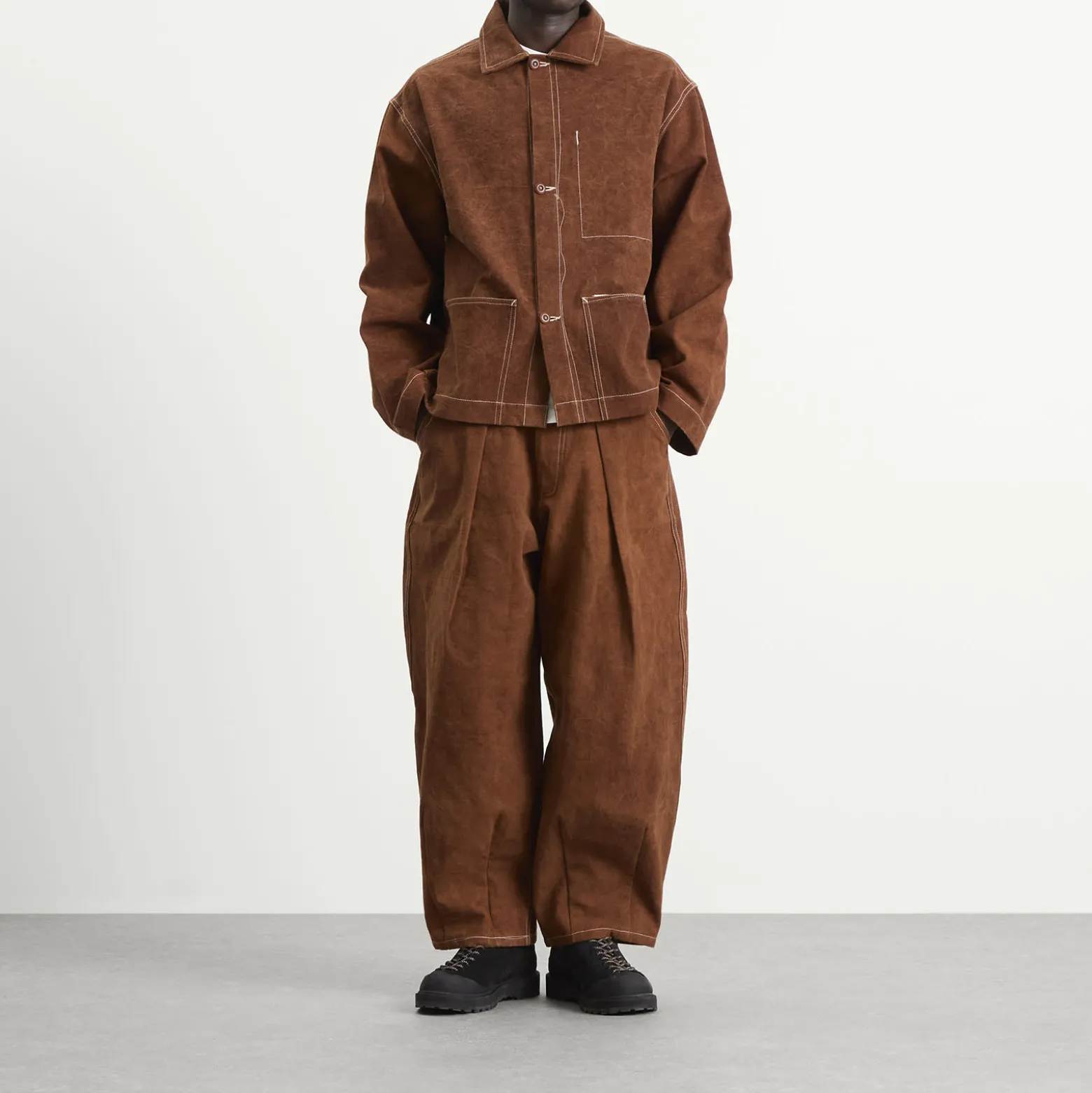 Story mfg. Canvas Brown Wonky-Wear Sot Jacket
