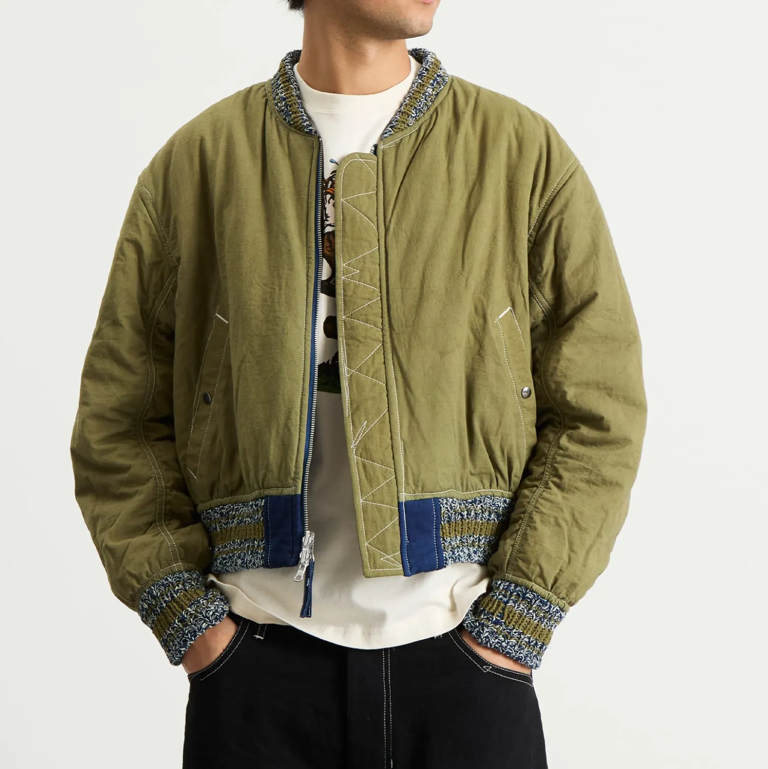 Story mfg Seed Printed Wonky-Wear Bomber