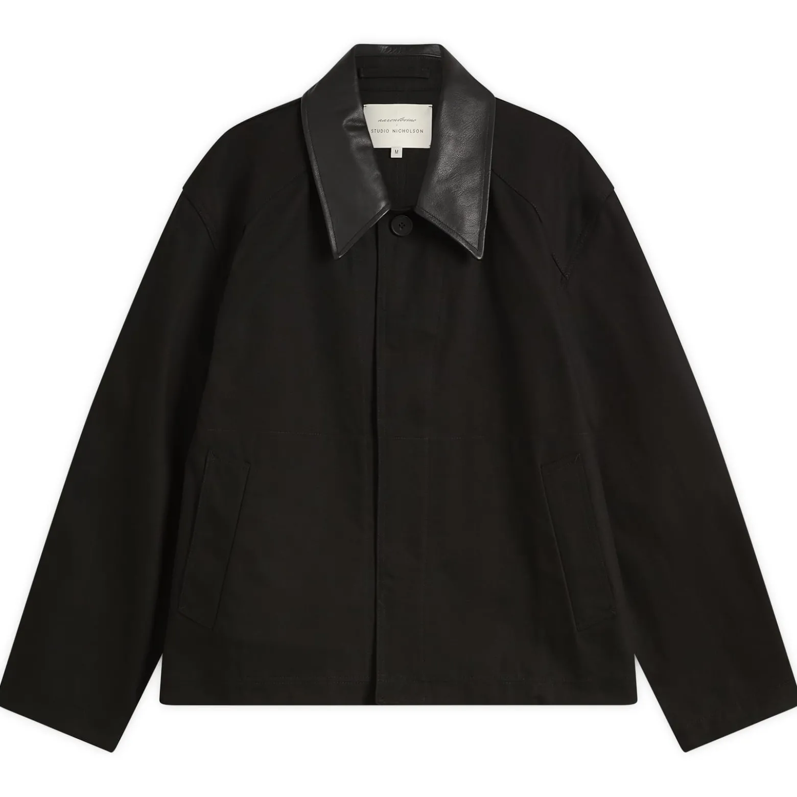 Studio Nicholson Dover Leather Collar Canvas Barn Jacket