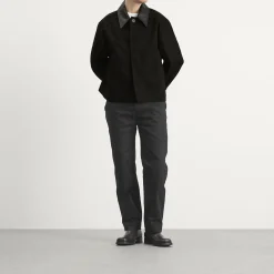 Studio Nicholson Dover Leather Collar Canvas Barn Jacket