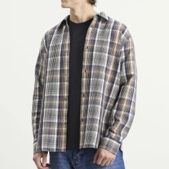 Studio Nicholson View Brushed Check Long Sleeve Shirt