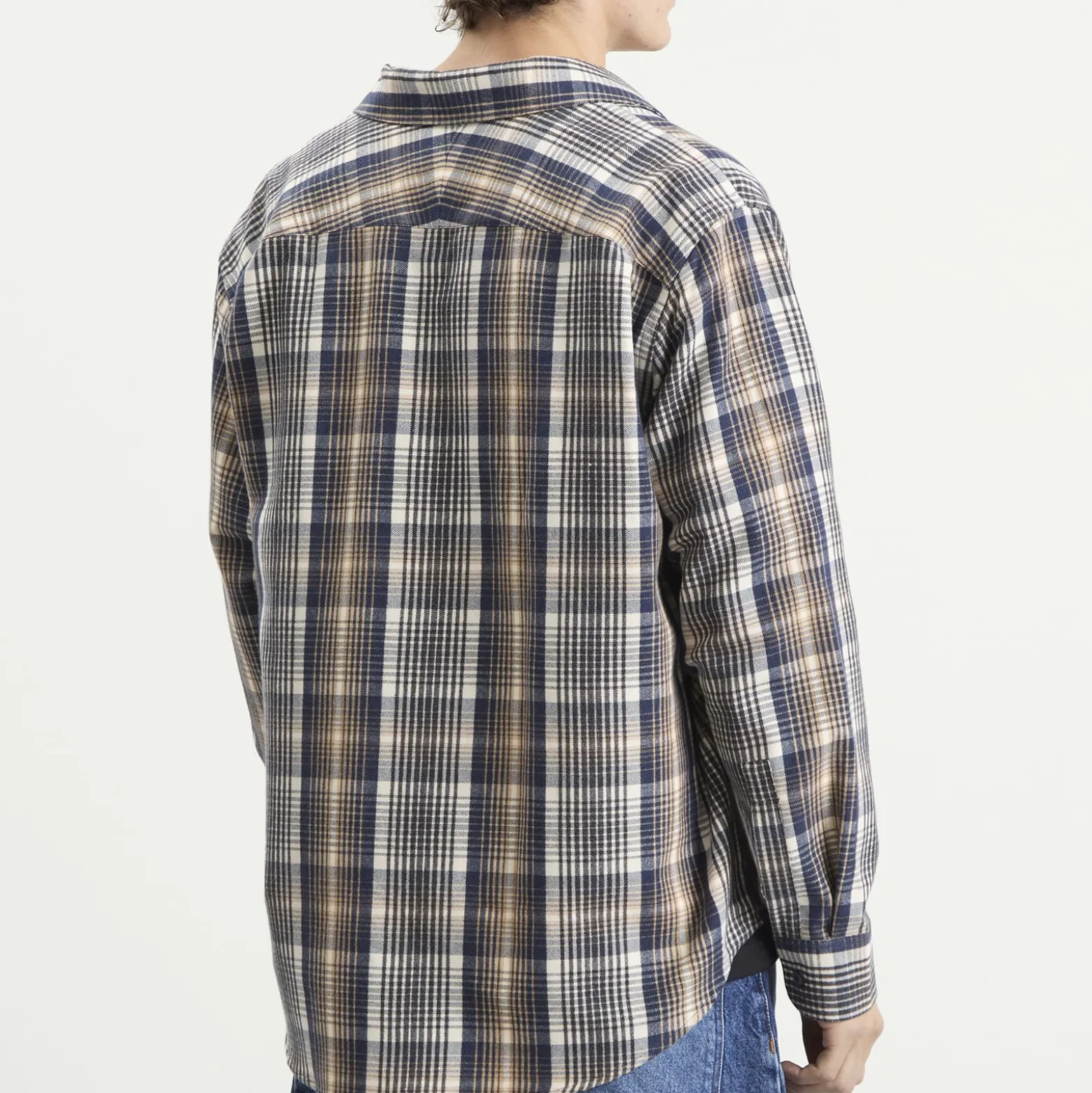 Studio Nicholson View Brushed Check Long Sleeve Shirt