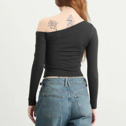 TALA 365 Cupro Gathered Long Sleeve Top