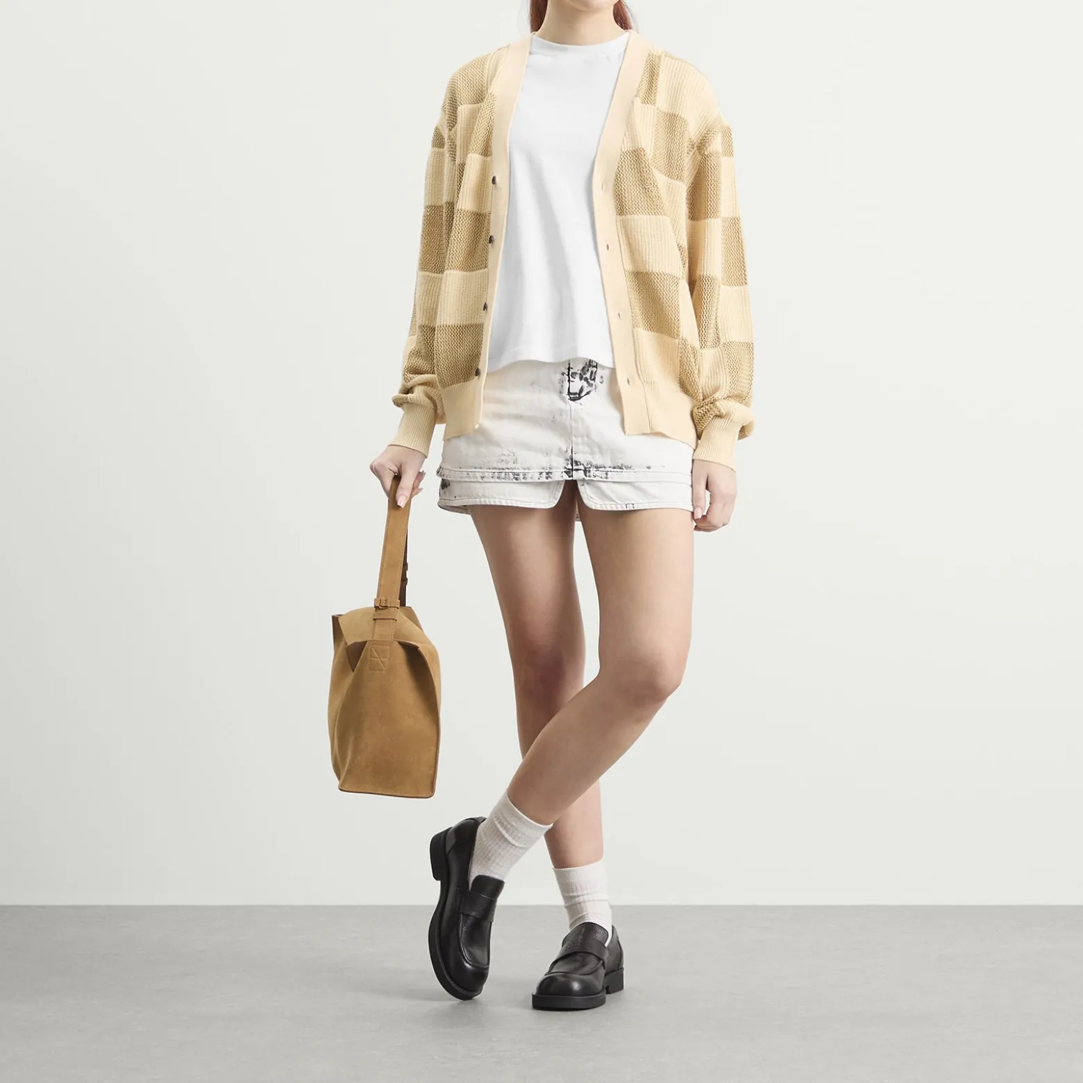 TOGA Checkered Knit Cardigan