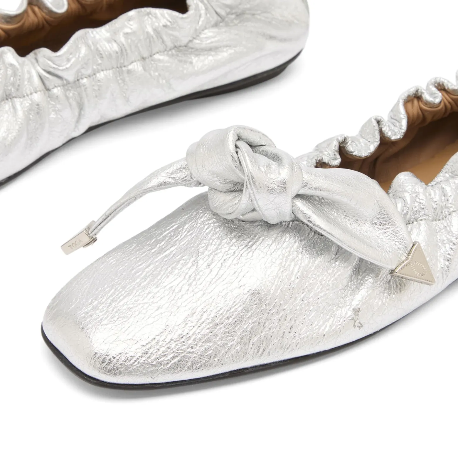 TOGA PULLA Metallic Leather Ballet Shoes
