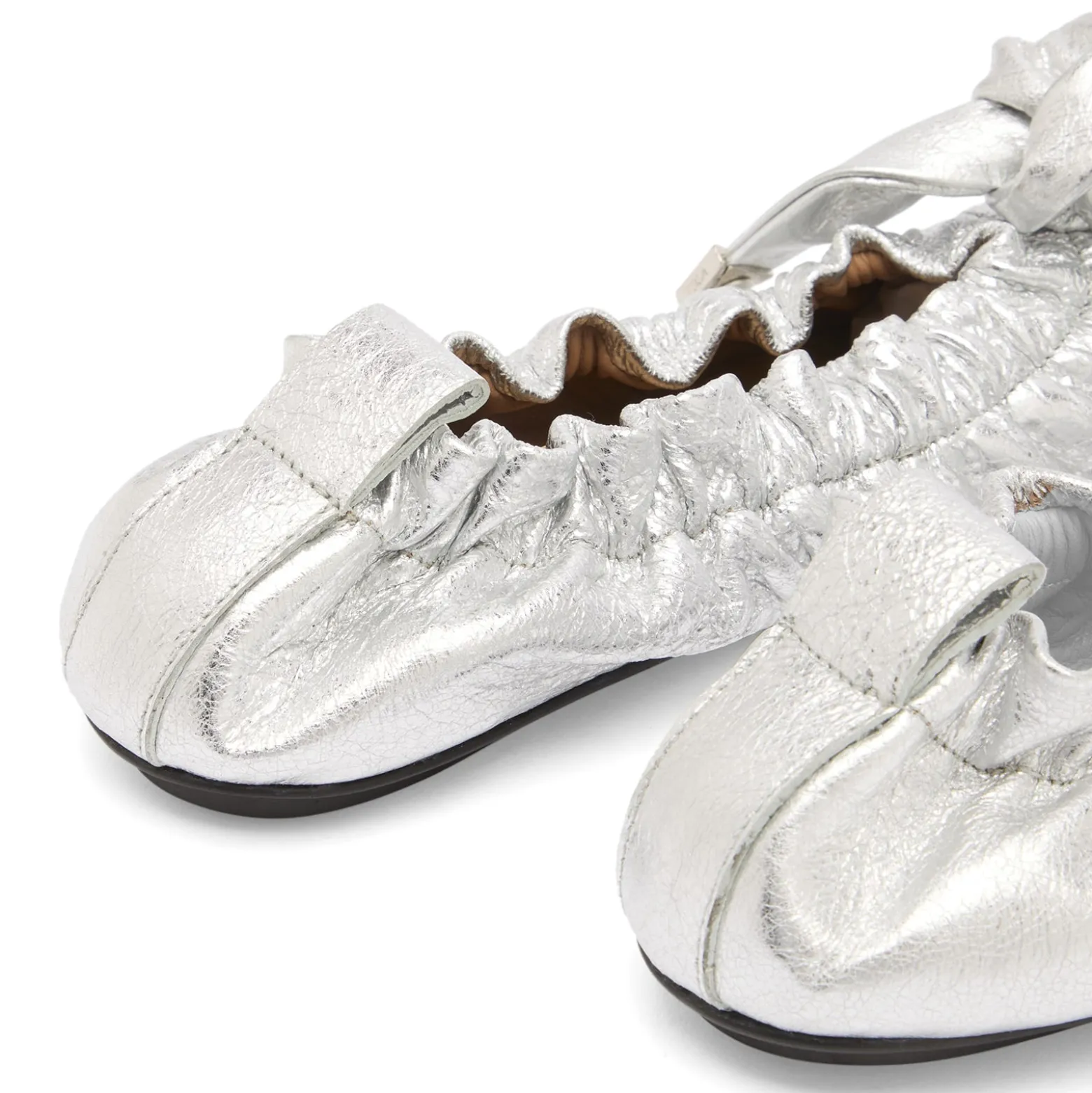 TOGA PULLA Metallic Leather Ballet Shoes
