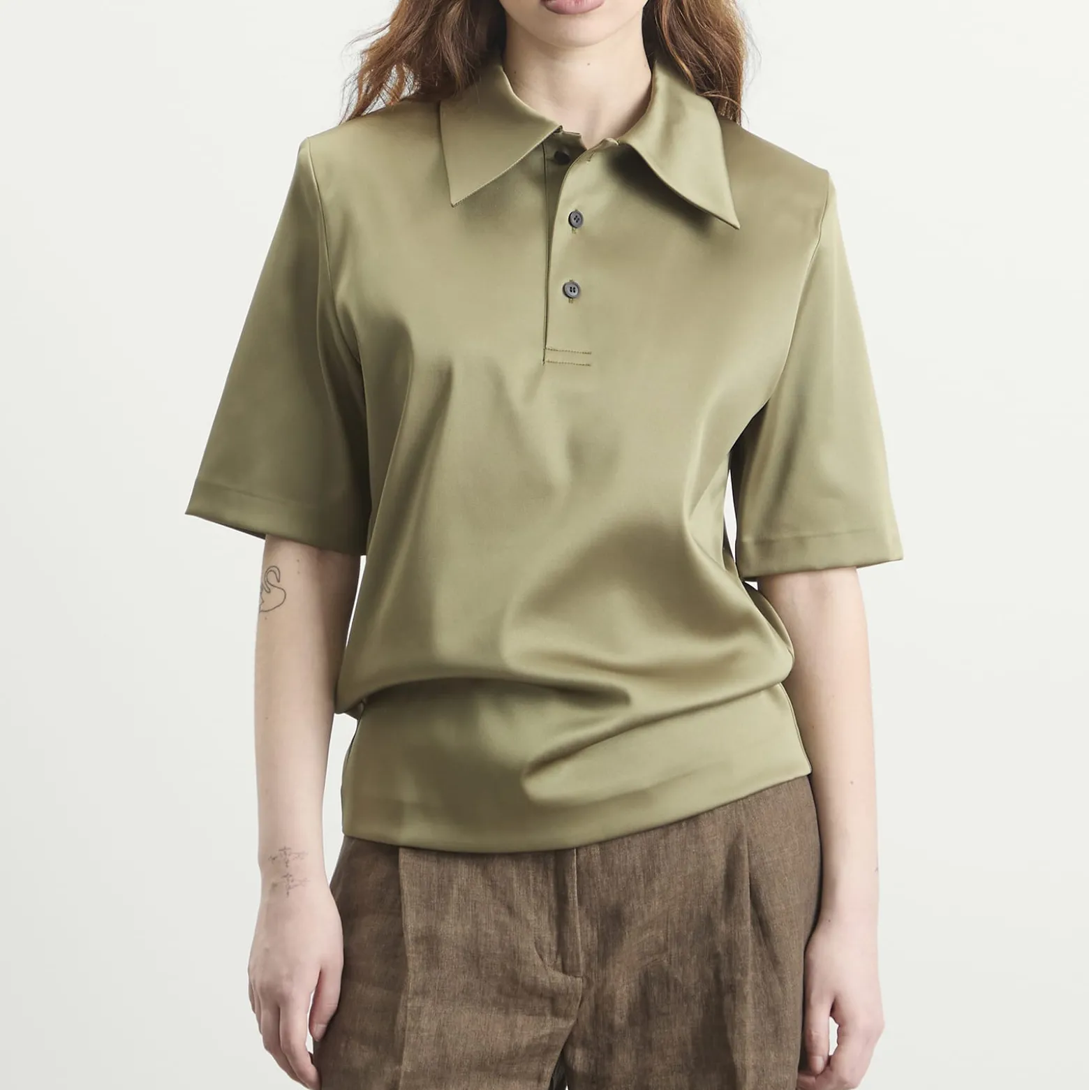 TOGA Satin Stretch Polo Shirt