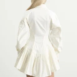 Tolu Coker Contour Bustier Pleated Shirt Dress
