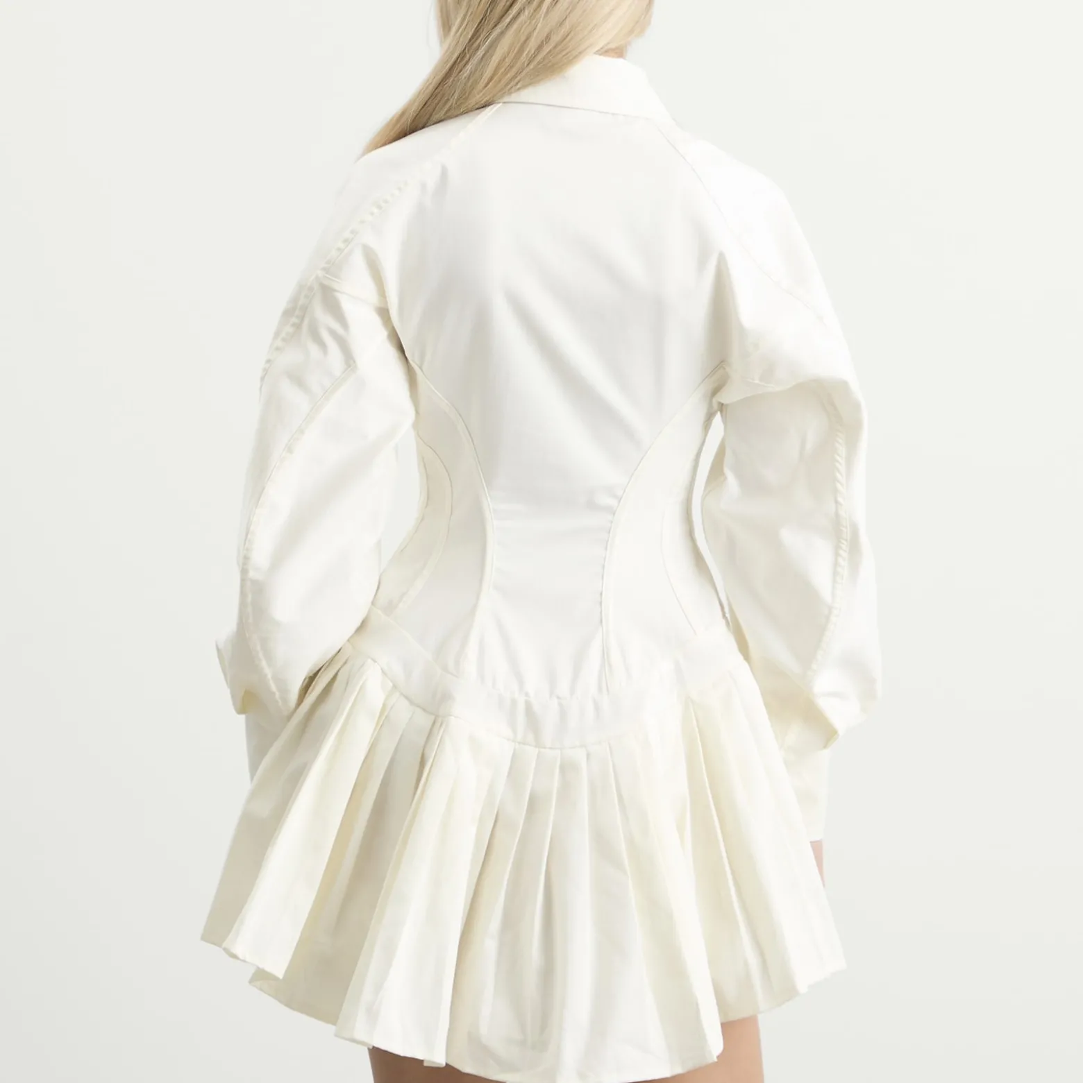 Tolu Coker Contour Bustier Pleated Shirt Dress
