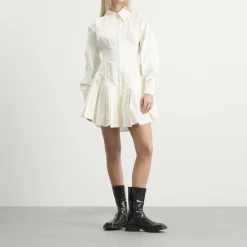 Tolu Coker Contour Bustier Pleated Shirt Dress