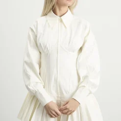 Tolu Coker Contour Bustier Pleated Shirt Dress