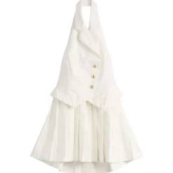 Tolu Coker Cotton Pleated Waistcoat Mini Dress