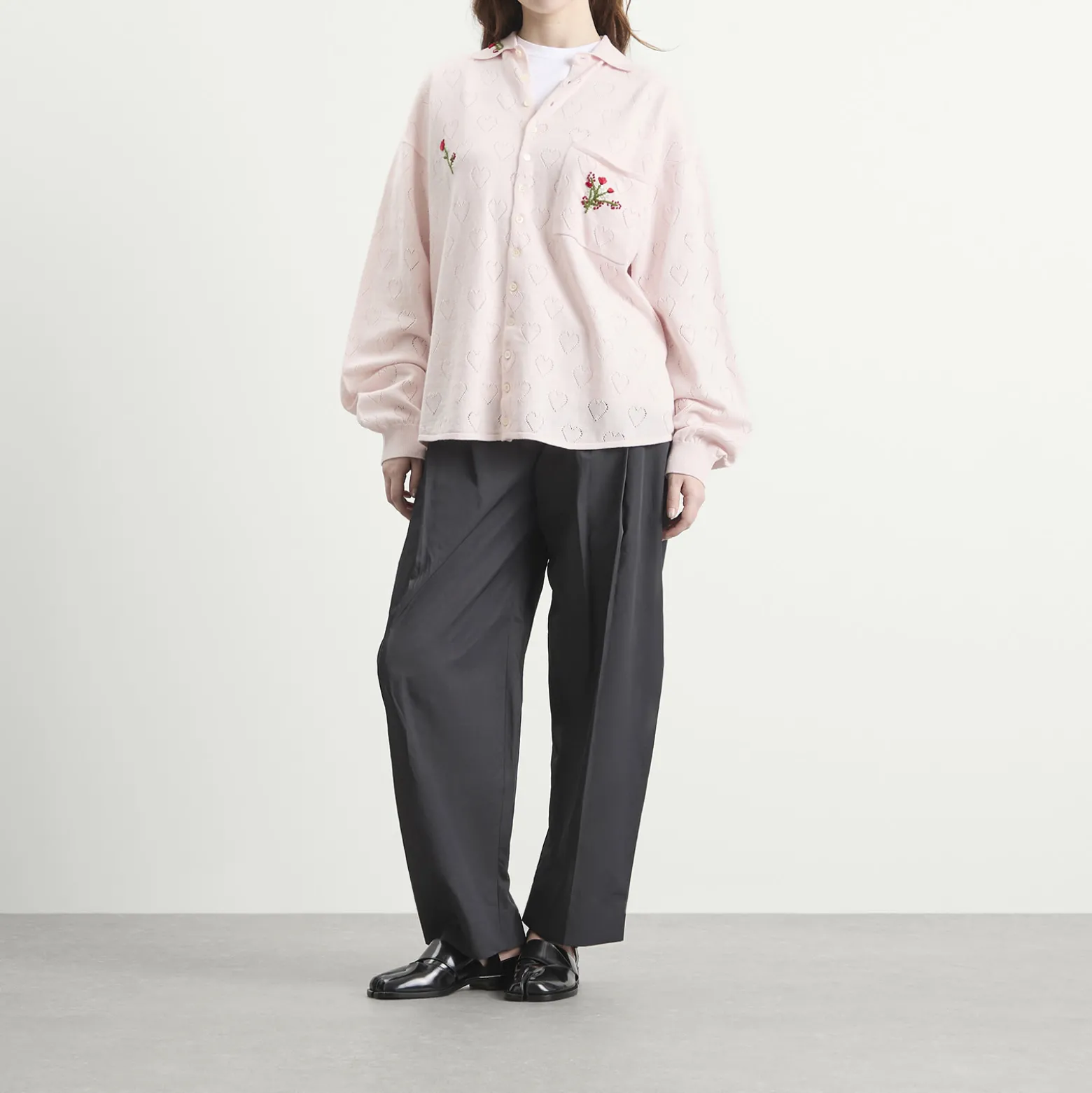 TTT MSW Flower Embroidery Knit Shirt