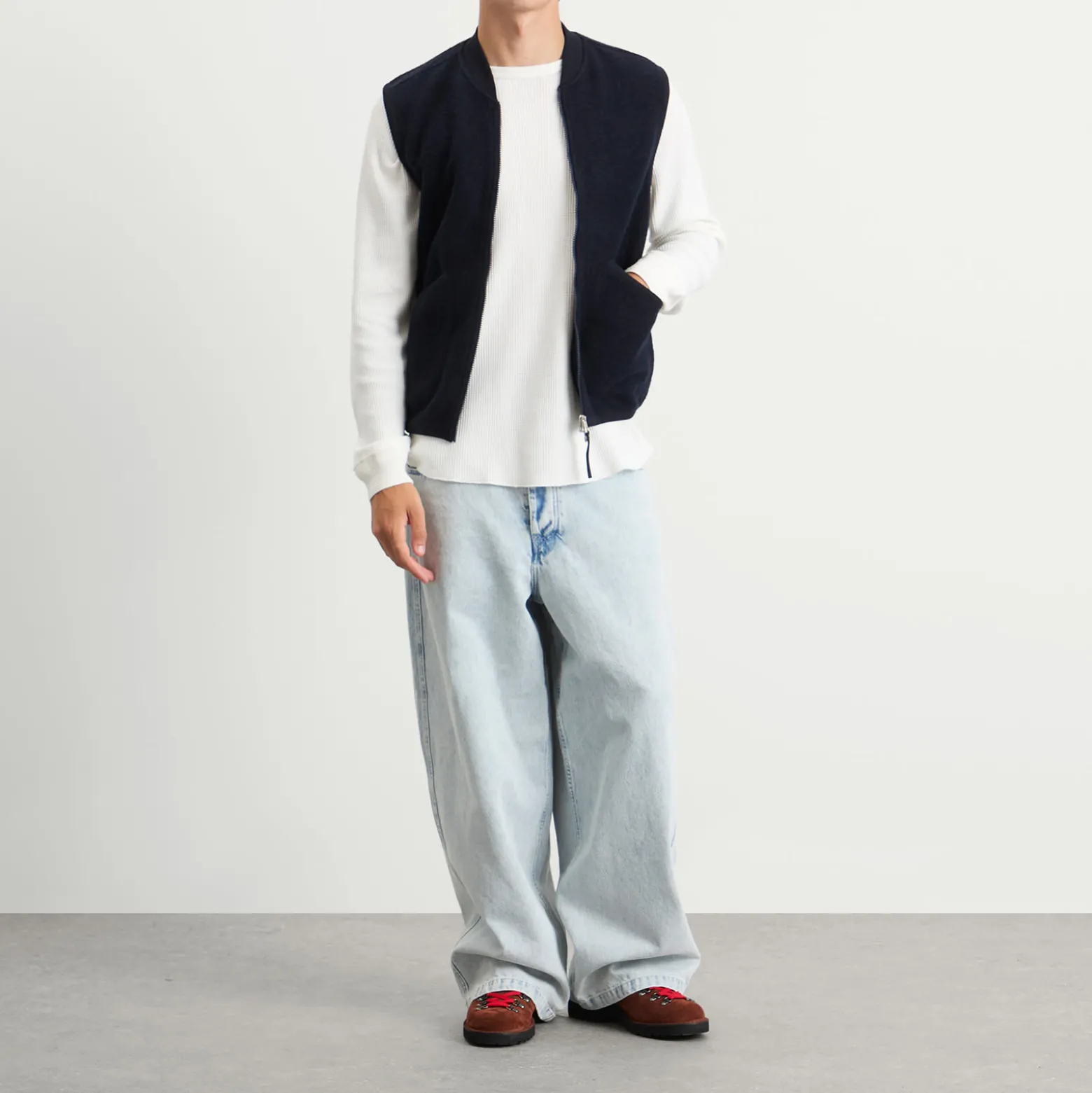 Universal Works Wool Fleece Zip Waistcoat